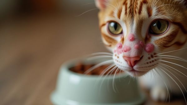 Acné du menton chez le chat : la gamelle est souvent en cause